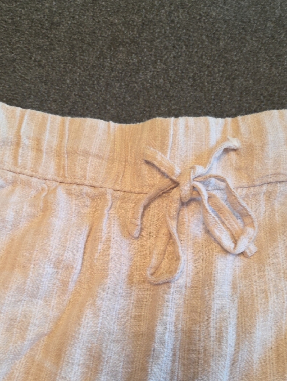 Time and Tru Light Beige High-Waist Drawstring Linen-Blend Shorts NWT - Picture 4 of 6